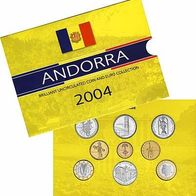 KMS Andorra 2004 komplett mit 7 Münzen, Nur 15 000 Exemplare