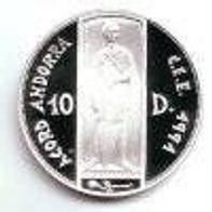 Andorra 10 Diners 1993 St. Georg Zollunion 1991