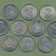 Silber Lot Österreich 10 x 2 Schilling-Münzen Komplettsammlung !!!