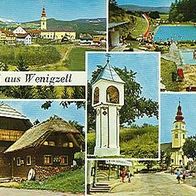 A 8254 Wenigzell 5 Ansichten , Schwimmbad , Kirche