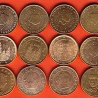 1 Cent Lot (73) aus Luxemburg, Niederlande, Belgien, Spanien, Frankreich