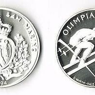 San Marino Silber 1 000 Lire 1994 PP/ Proof "Abfahrtsläufer" Olympia