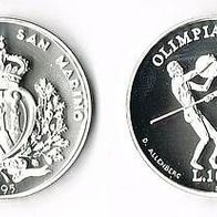San Marino Silber 1 000 Lire 1995 PP/ Proof "Diskuswerfer" Olympia