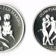San Marino Silber 1 000 Lire 1992 PP/ Proof "Diskus-, Speerwerfer, Läufer" Olympia