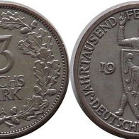 Weimarer Republik: 3 Reichsmark 1925 A