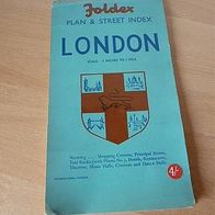 Alter Stadtplan von London von Foldex 4 Inches to 1 Mile