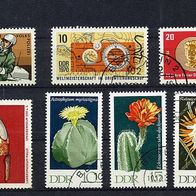 3284 - DDR Briefmarken Michel Nr. 1554,1577,1579,1605,1626 - 1628 gestempelt 1970