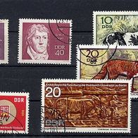 3288 - DDR Briefmarken Michel Nr. 1537,1539,1541,1542,1577,1586 gestempelt 1970