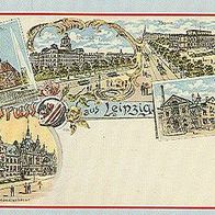 04103 Leipzig Litho - Reprokarte 5 Ansichten