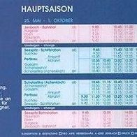 Fahrplan Achensee-Dampf-Zahnradbahn 1995 steam train Östereich rack railway Zug