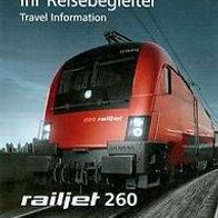 Reisebegleiter Reiseplan ÖBB RJ 260 Wien -München 2012 railjet Schweiz Eisenbahn