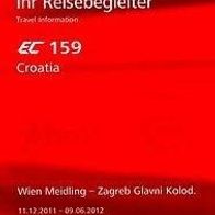 Reisebegleiter ÖBB EC 159 Croatia Wien - Graz - Zagreb 11/12 Österreich Kroatien