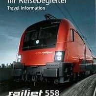 Reisebegleiter ÖBB RJ 558 Graz -Wien 11-12 railjet rail Austria Österreich Bahn