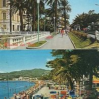 I 18013 Diano Marina 2 Karten von 1969 Strandpromenade und Gärten am Meer