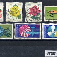 3335 - DDR Briefmarken Michel Nr,1750 1764,1767,1768, 1773,1774,1777 gest. Jahrg 1972