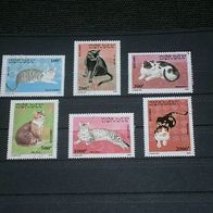 Vietnam, MNr.2160/66, Teilsatz gestempelt -Katzen-