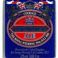 Bieretikett Sonderausgabe 29.07.1981 Prinz Charles & Lady Diana" Courage Brew. London