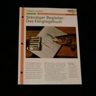 Ständiger Begleiter: Das Fangtagebuch - Infokarte über