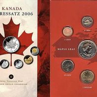 Münzsatz KANADA - 1 Cent - 5 $ - 2006 im Folder - 5 $ - Silber 999,9