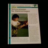 Schnurstopper für Gleitmontagen - Infokarte über