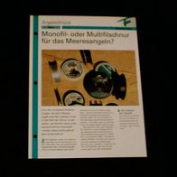 Monofil- oder Multifilschnur für das Meeresangeln? - Infokarte über