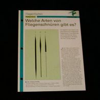 Welche Arten von Fliegenschnüren gibt es? - Infokarte über