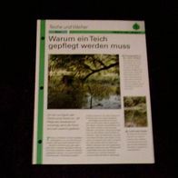 Warum ein Teich gepflegt werden muss - Infokarte über