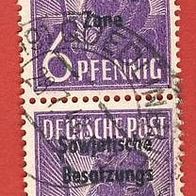 Sowjet. Besatzungszone senkrechtes Paar Mi.183 sauber gest.(31)
