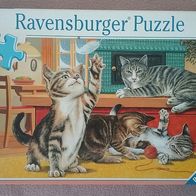 Ravensburger Puzzle 100 Teile "Stubentiger" Katze Kätzchen komplett sehr gut erhalten