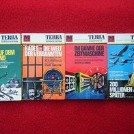 Taschenbücher-Terra- Science-Fiction-Romane-Konvolut von 4 Büchern