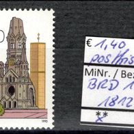 BRD / Bund 1995 100 Jahre Kaiser-Wilhelm-Gedächtniskirche MiNr. 1812 postfrisch