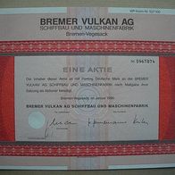 Aktie Bremer Vulkan AG Schiffswerft 50 DM 1990