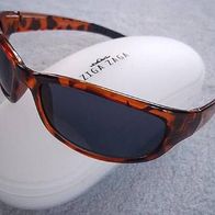 Aktuelle Sonnenbrille, braungefleckt, CE Cat. 3 mit Etui, neuwertig