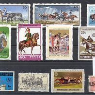 Briefmarken Motive Pferde Lot 11 Stück