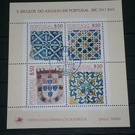 Portugal, Block 33 mit MiNr. 1528, 1535,1539, 1548, 500 Jahre Azulejos in Portugal