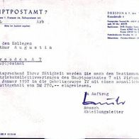Alte Gehaltseinstufung Angestellter Hauptpostamt 7 vom 04.01.1957