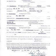 Alter Arbeitsvertrag Hauptpostamt 7 Dresden vom 24.05.1957