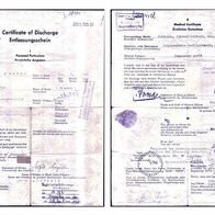 Uralter Entlassungsschein Übergangslager Eisenach vom 14.12.1945