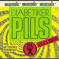 ALT ! DDR Bieretikett "Sucrosin Diabetiker Pils" : VEB Getränkekombinat Berlin