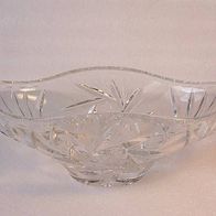 Große ovale Kristallglas-Schale mit Sternschliff * **