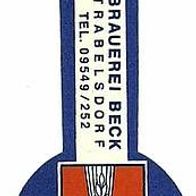 ALT ! Bieretikett Brauerei Beck Lisberg-Trabelsdorf Lkr. Bamberg Oberfranken Bayern