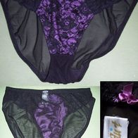 Bodyflirt Underwear Slip Schwarz Lila Transparent Spitze Gr. 40/42 Sexy