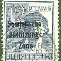 048 Deutsche Post, Wert 12 Pfennig - Sowjetische Besatzungs Zone