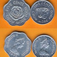 Seychellen FAO 1 + 5 Cents 1972