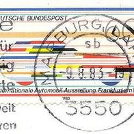 296 Deutsche Bundespost, Wert 60 - 50. Internationale Automobil-Ausstellung Frankfurt
