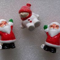 Drei kleine Weihnachts-Keramik-Figuren