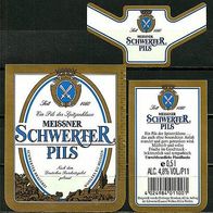 Bieretikett von Brauhaus Freiberg für Schwerter Brauerei Wohlers KG Meißen
