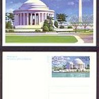 USA Ganzsache 1989 15 Cent Washington Monuments Jefferson Memorial ungebraucht