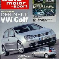 Auto Motor und Sport 1603, VW Golf, Bentley, BMW Z4, Fiat, Nissan, Alfa Romeo