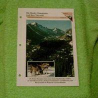 Die Rocky Mountains und ihre Tierwelt - Informationskarte über